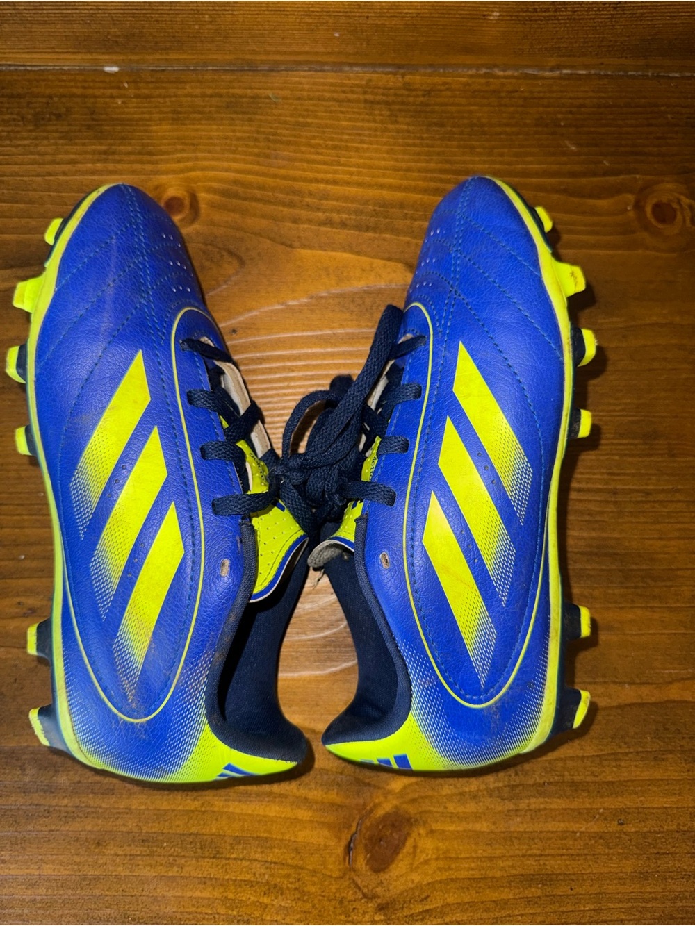 Adidas Kids Blue and Yellow Soccer Cleats